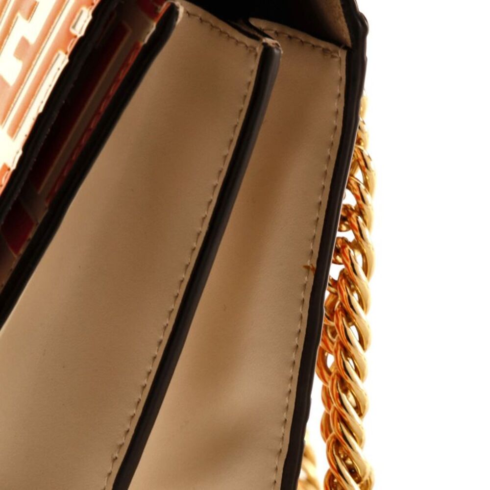 Fendi Kan I Bag Zucca Embossed Leather Small Orange - Picture 7 of 9
